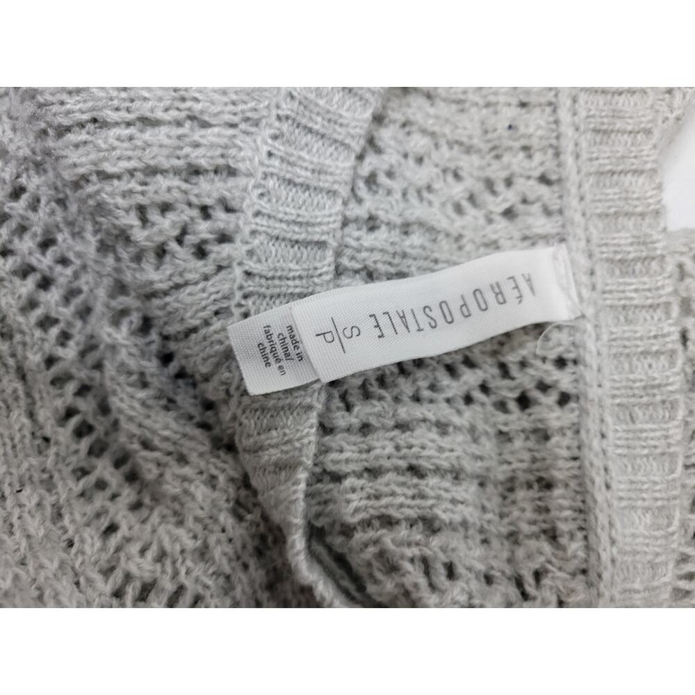 Aeropostale Womens S Pullover Knit Sweater Gray Oversized cover up long sleeve - Picture 2 of 3